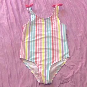 Mia & Miles 6x swimsuit. Adorable pastel stripes.